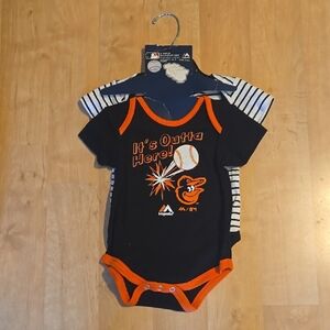 Baltimore Orioles Majestic Black and Orange Baseball Bodysuit